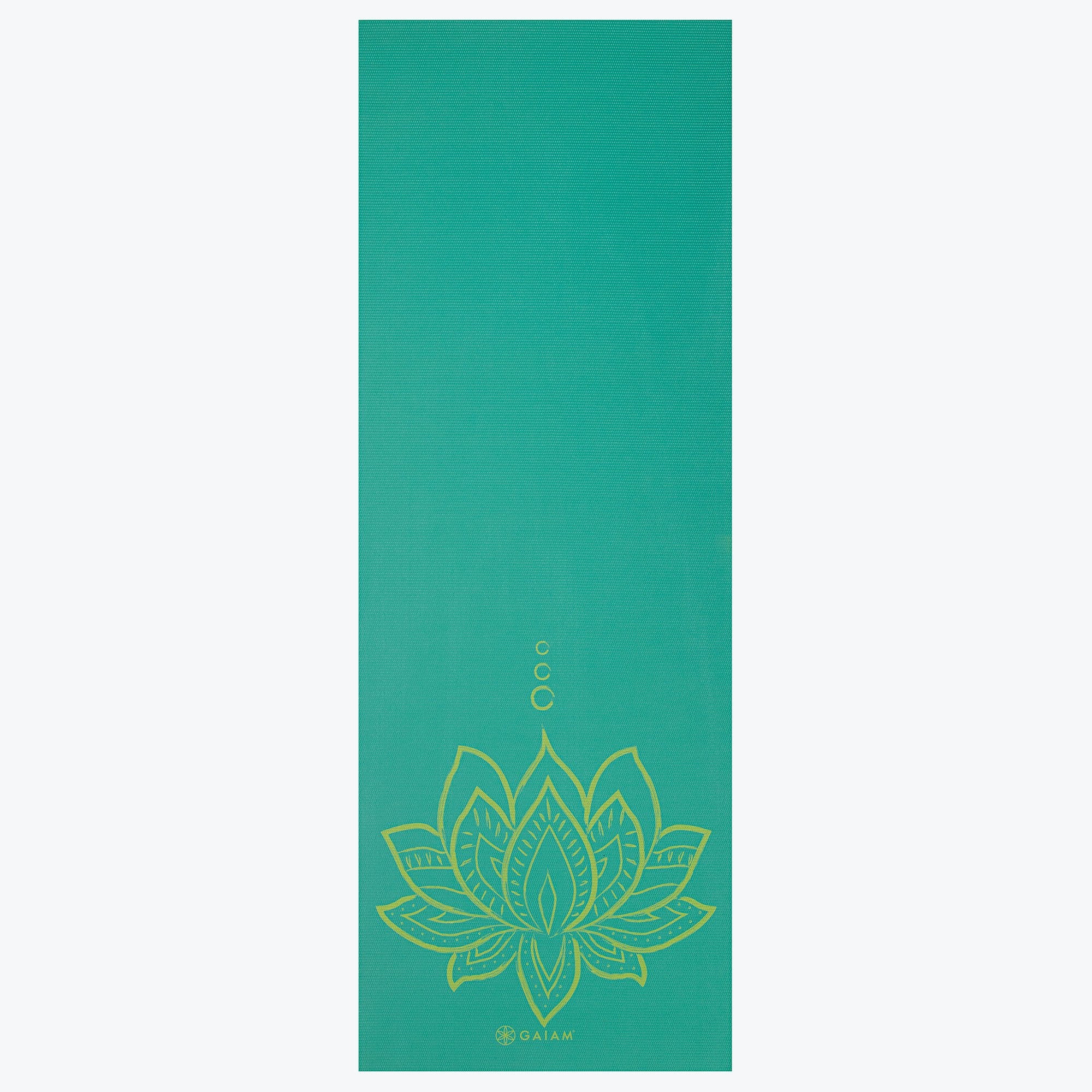 Reversible Turquoise Lotus Yoga Mat (6mm)