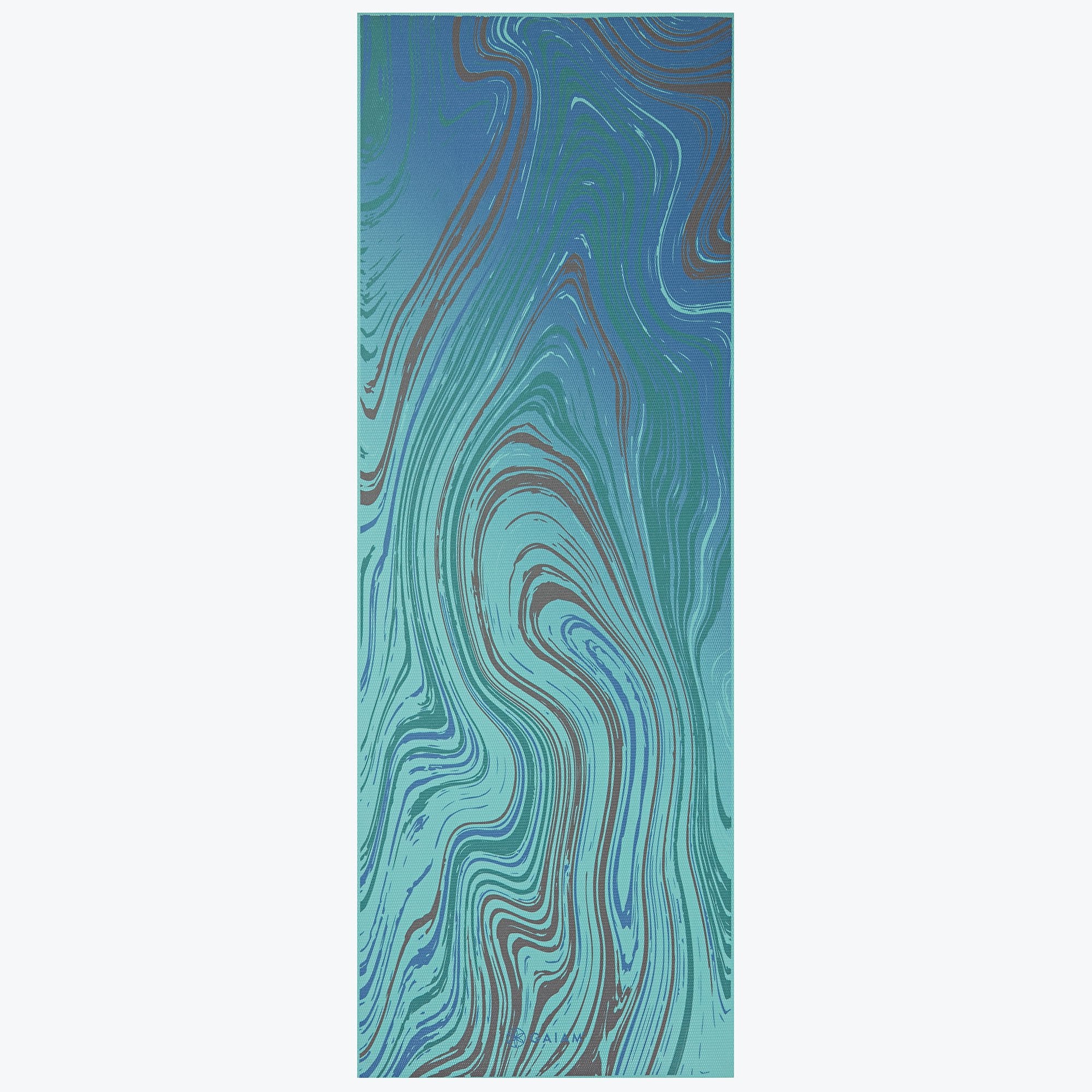 Reversible Marbled Peacock Yoga Mat (6mm)